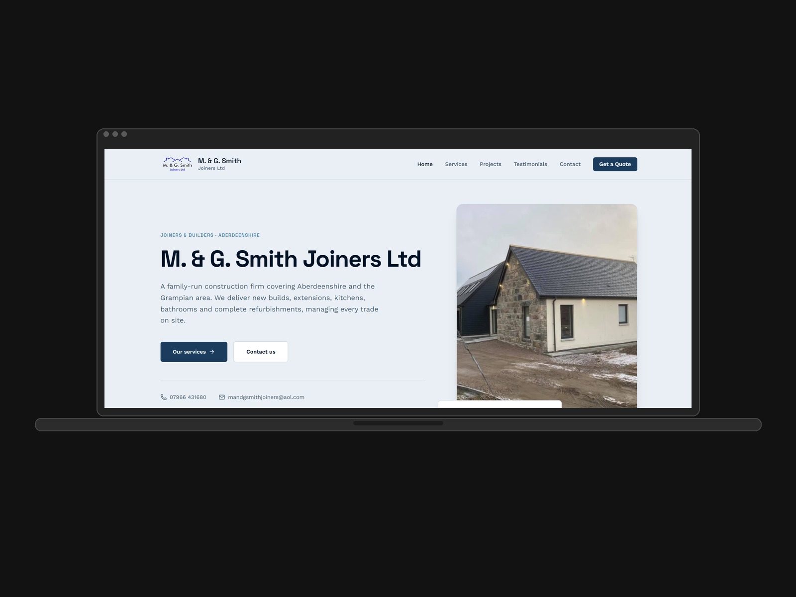 M. & G. Smith Joiners Ltd branding and website design for M. & G. Smith Joiners Ltd